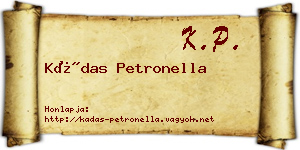 Kádas Petronella névjegykártya